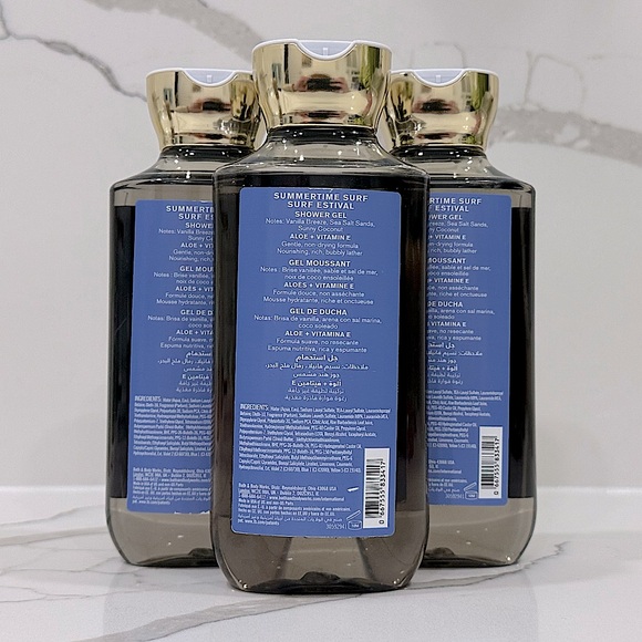 Set of 3 - Bath & Body Works Summertime Surf Body Wash - Picture 3 of 3